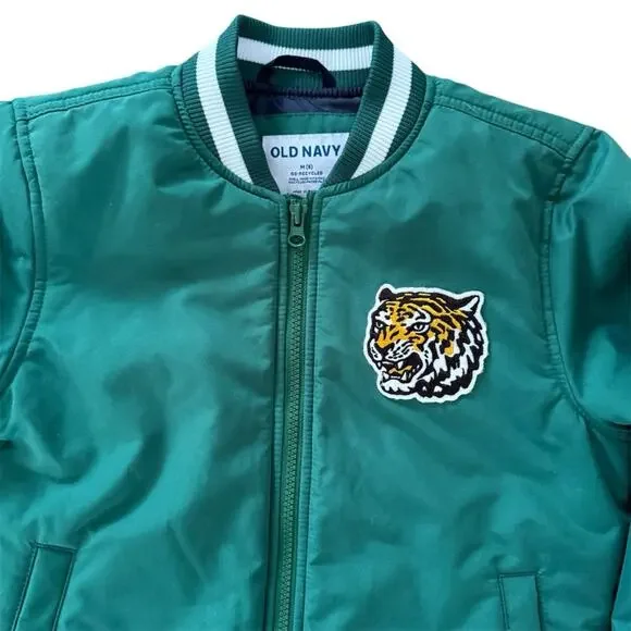 Old Navy Boys Bomber Varsity Jacket Patch Medium Size 8 - Picture 2 of 9